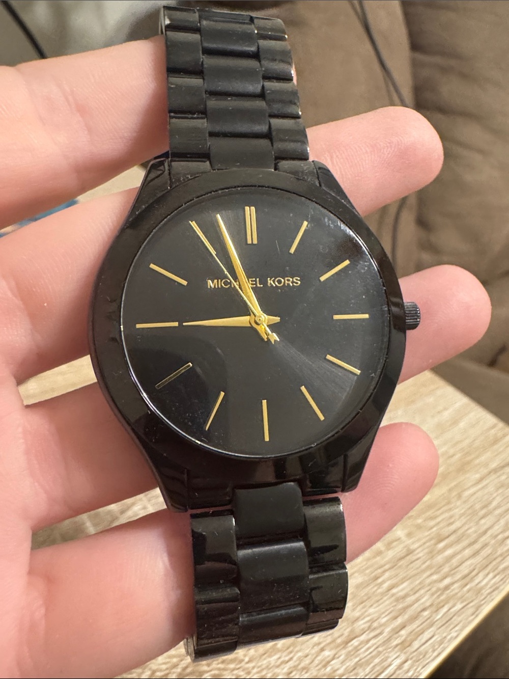Michael Kors Black and Gold Minimalist Bracelet Watch